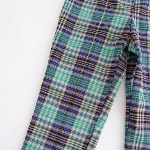Urban Outfitters Green and Navy Checker Print Skinny Pants Size  4 - Picture 7 of 13